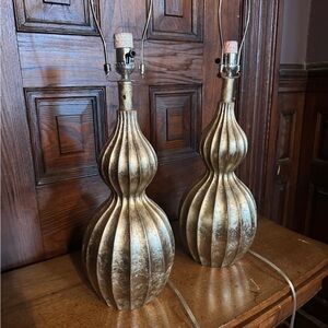 Vintage-Inspired Gold Table Lamp Pair
